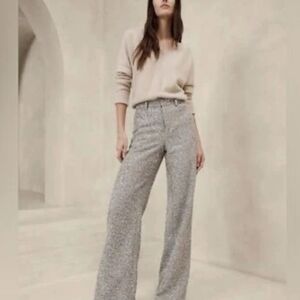 Banana Republic Light Gray Wide-Leg Pants